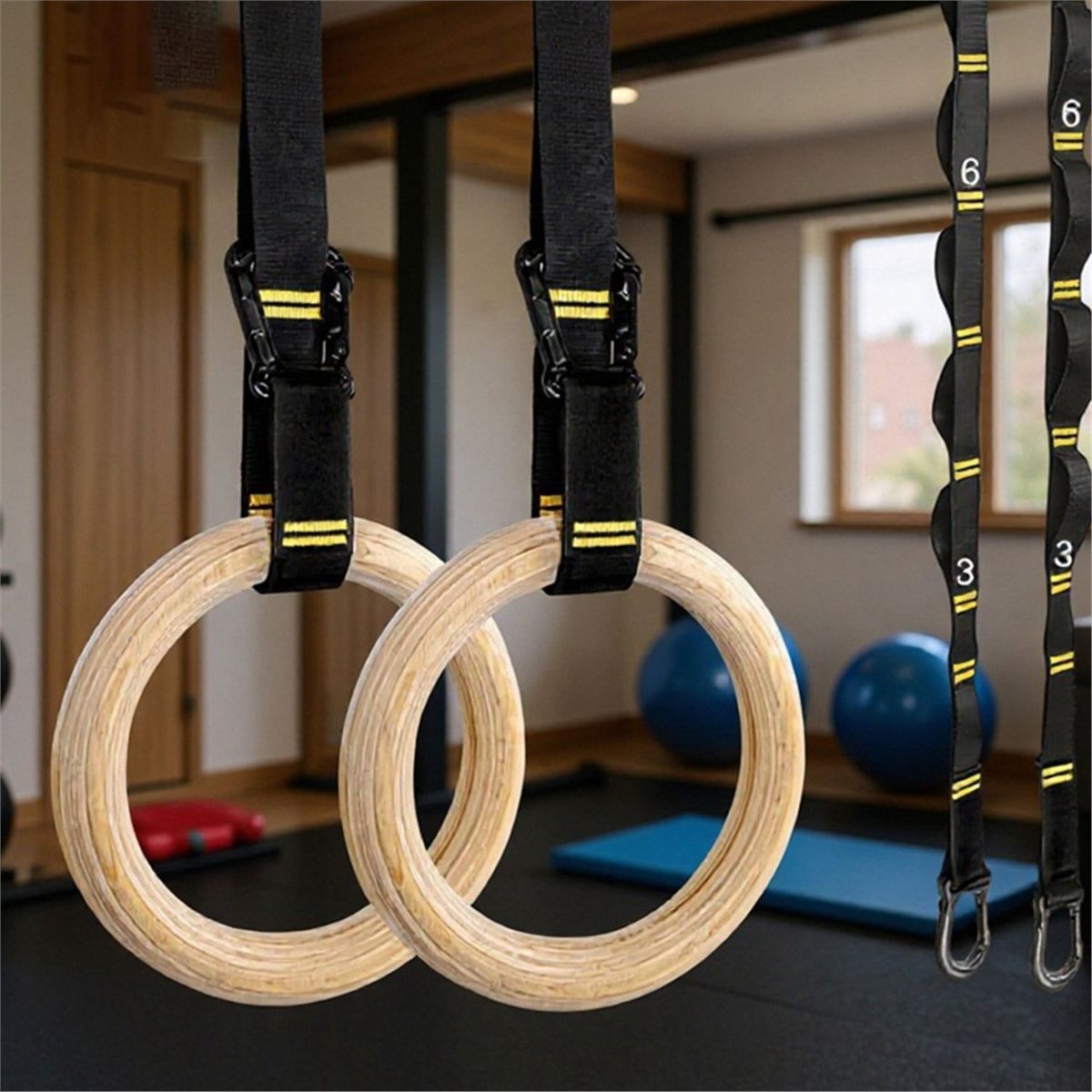 Summer sale  2Pcs Wooden Porta - огляд і ціна Gymnastic Rings Wooden