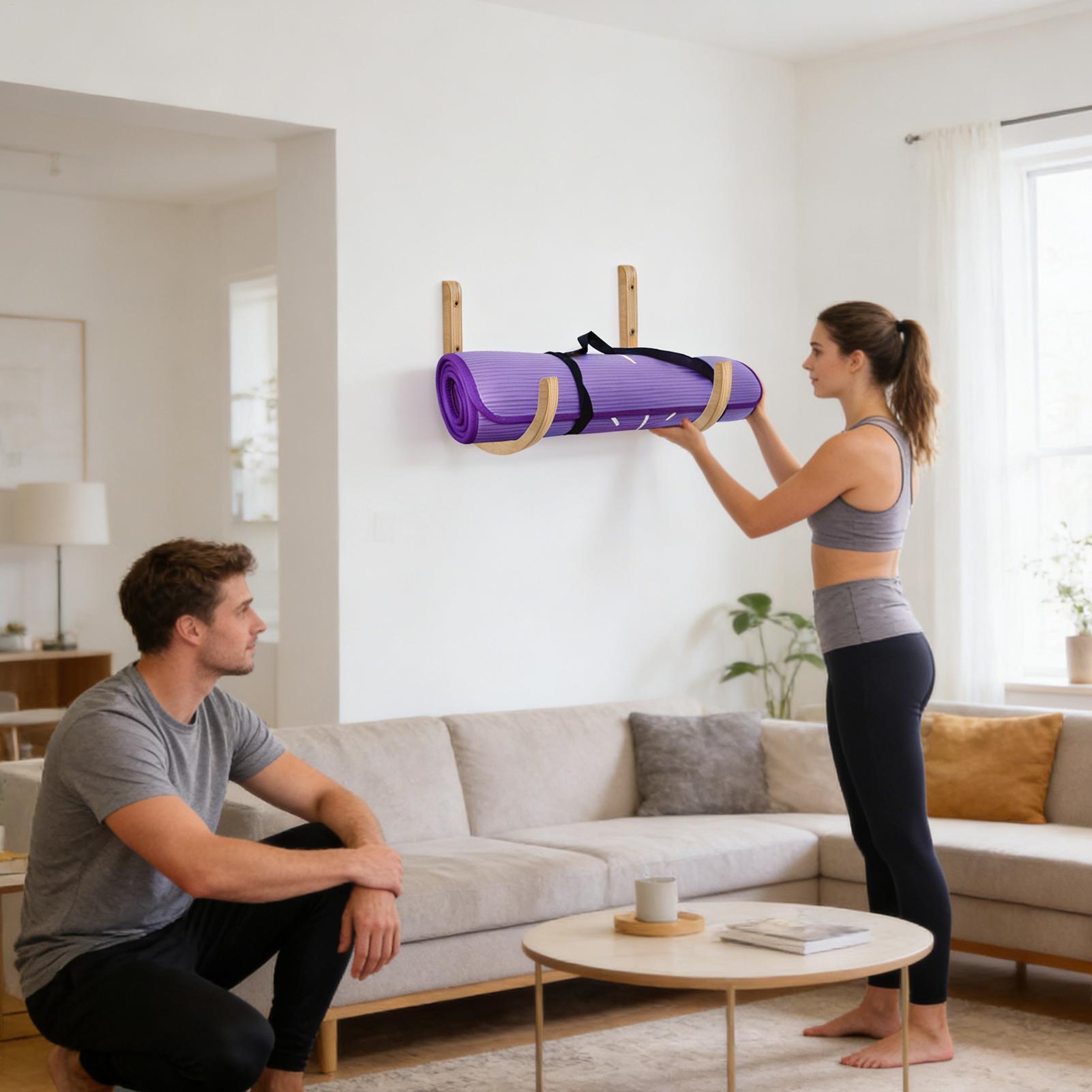 Yoga Mat Holder 2 Pieces Woode - огляд і ціна Home Gym Yoga Storage