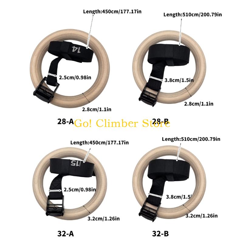 Q84C Adjustable Wood Gymnastic - огляд і ціна Gymnastic Rings Wooden