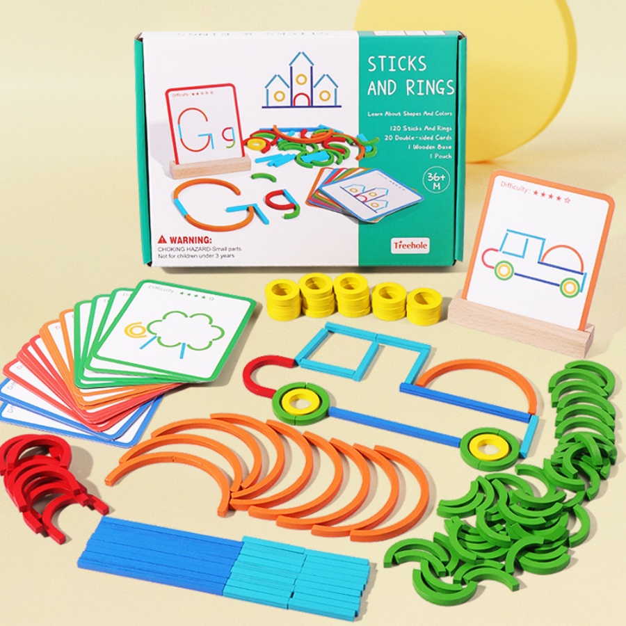 Children's early education puz - огляд і ціна Gymnastic Rings Wooden