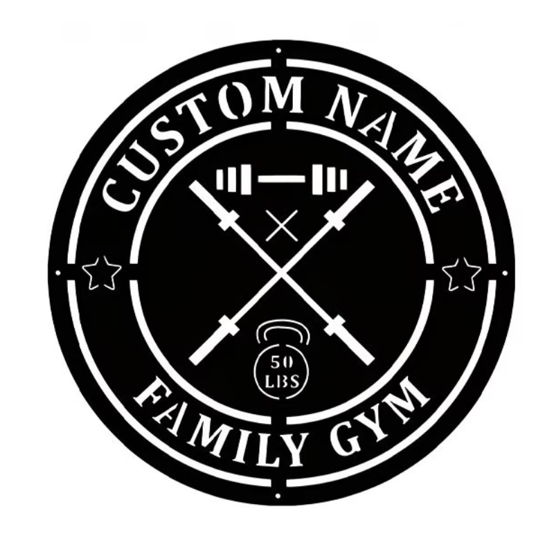 Custom Gym Metal Sign with Bar - огляд і ціна Home Gym Names