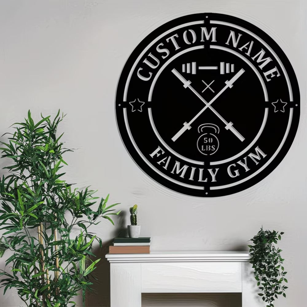 Custom Gym Metal Sign with Bar - огляд і ціна Home Gym Names