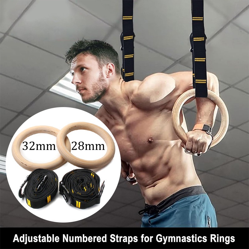 28mm 32mm Pull-up Gymnastics R - огляд і ціна Gymnastic Rings Wooden