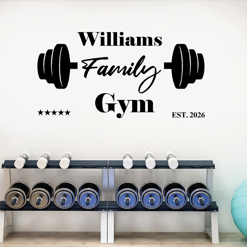 Custom Family Name Gym Wall De - огляд і ціна Home Gym Names