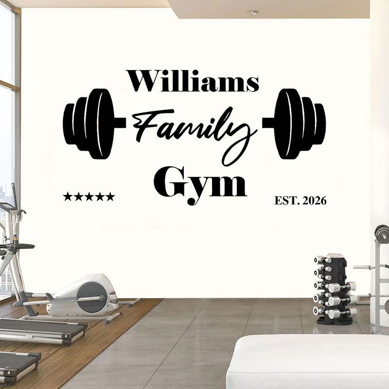 Custom Family Name Gym Wall De - огляд і ціна Home Gym Names